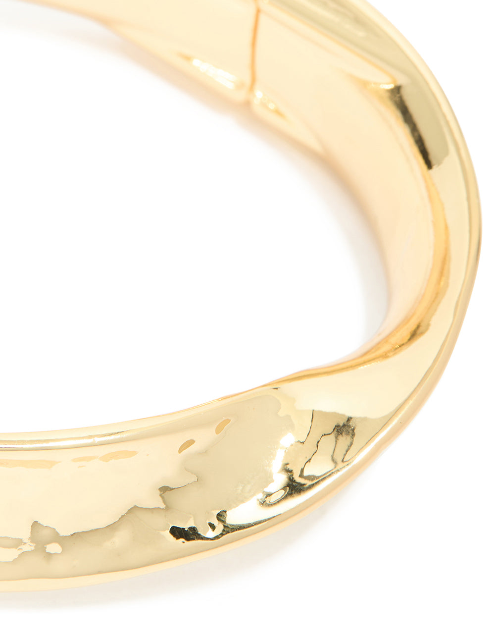 Gold Plated Hammered Twist Hinged Bangle