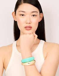 Blue Acrylic & Gold Wrist Cuffs 2-Pack - link has visual effect only