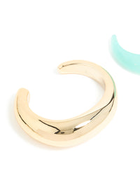 Blue Acrylic & Gold Wrist Cuffs 2-Pack - link has visual effect only