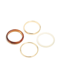 Gold, Cream & Brown Acrylic Bangles 4-Pack - link has visual effect only