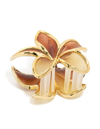 Brown Ombre Frangipani Flower Claw Clip - link has visual effect only