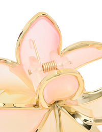 Orange & Pink Ombre Frangipani Flower Claw Clip - link has visual effect only
