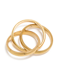 This waterproof gold plated stainless steel triple layered twist moving ring showcases dainty design close up view - link has visual effect only