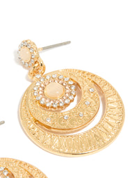 Gold Plated Boho Circle Drop Earrings - link has visual effect only