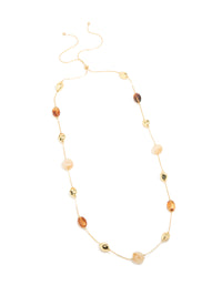 Gold Plated Molten & Acrylic Stone Adjustable Necklace - link has visual effect only