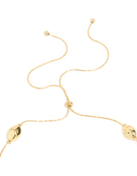 Gold Plated Molten & Acrylic Stone Adjustable Necklace - link has visual effect only
