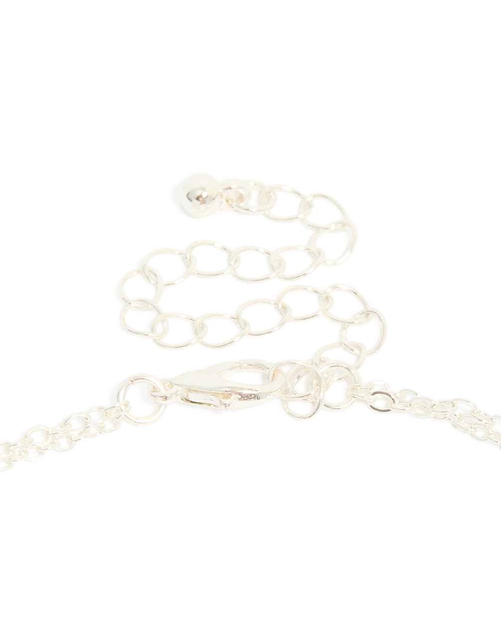 Silver Plated Cubic Zirconia Teardrop & Round Layered Y-Necklace
