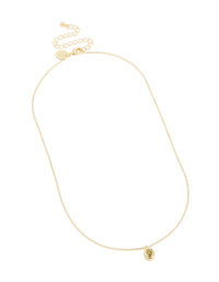 Gold Plated Brass Peridot Cubic Zirconia August Birthstone Necklace - link has visual effect only