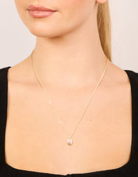 Gold Plated Brass Pink Tourmaline October Birthstone Necklace - link has visual effect only