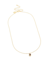 Gold Plated Brass Amethyst Cubic Zirconia February Birthstone Necklace - link has visual effect only
