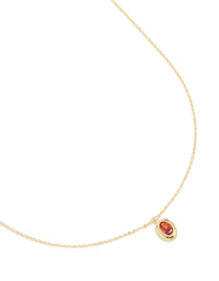 Gold Plated Brass Garnet Cubic Zirconia January Birthstone Necklace - link has visual effect only