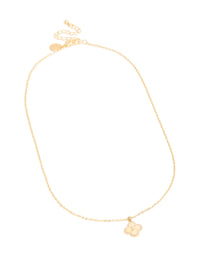 Gold Plated Cubic Zirconia Flower Necklace - link has visual effect only