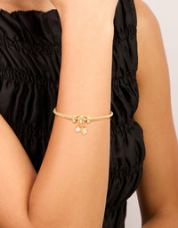 Gold Plated Cubic Zirconia & Heart Charm Bracelet - link has visual effect only