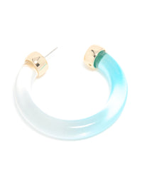 Translucent & Light Blue Ombre Large Open Hoop Earrings - link has visual effect only