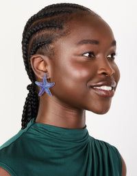 Blue Diamante Starfish Stud Earrings - link has visual effect only