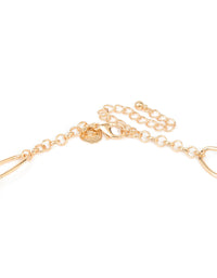 Gold Brown & Dark Blue Beaded Fringe Long Necklace - link has visual effect only