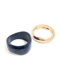 Dark Acrylic & Gold Bangles 2-Pack - link has visual effect only