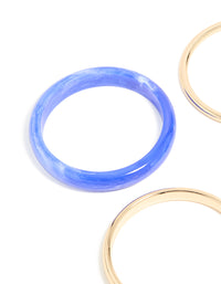 Gold & Dark Blue Bangles 4-Pack - link has visual effect only