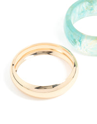 Light Blue Resin & Gold Bangles 2-Pack - link has visual effect only