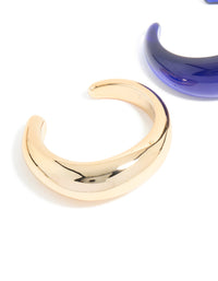Gold & Dark Blue Acrylic Bubble Wrist Cuffs 2-Pack - link has visual effect only