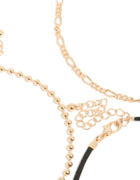 Gold Cord & Pendant Choker Necklaces 3-Pack - link has visual effect only