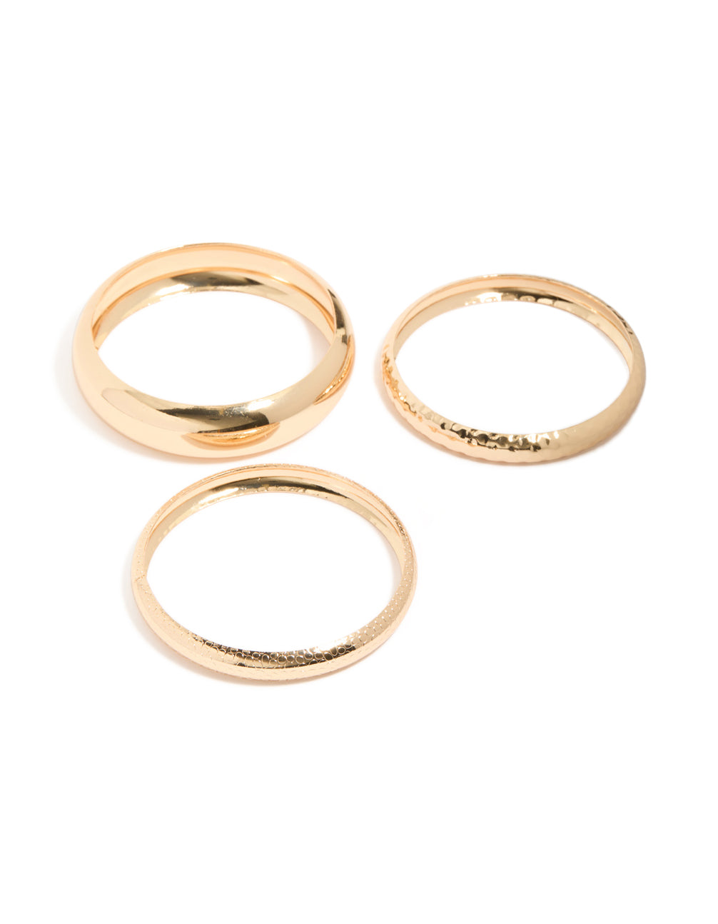 Gold Textured & Smooth Bangles 3-Pack
