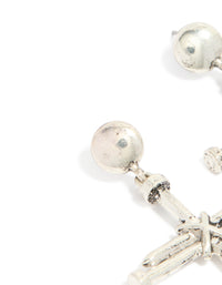 Antique Silver Cross Nail Drop Earrings - link has visual effect only