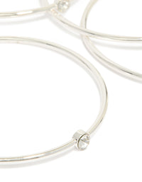 Silver Diamante Centre Bangles 5-Pack - link has visual effect only