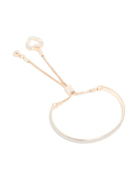 Rose Gold Glitter & Heart Toggle Bangle - link has visual effect only