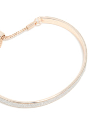 Rose Gold Glitter & Heart Toggle Bangle - link has visual effect only