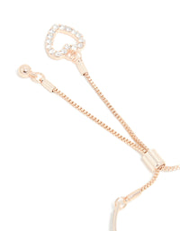 Rose Gold Glitter & Heart Toggle Bangle - link has visual effect only