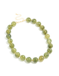 Gold Green Marble Beaded Necklace - link has visual effect only
