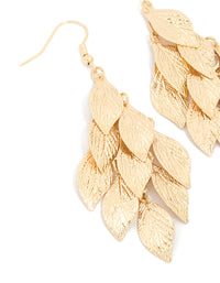 Gold Layered Leaf Drop Earrings - link has visual effect only