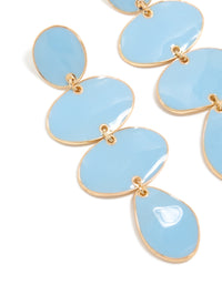 Gold Light Blue Organic Shape Drop Earrings - link has visual effect only