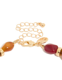 Multicoloured Beaded Organic Shape Graduating Necklace - link has visual effect only