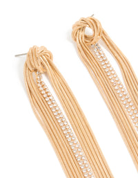 Gold Diamante Round Tassel Drop Earrings - link has visual effect only