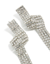 Silver Diamante Shiny Zigzag Drop Earrings - link has visual effect only