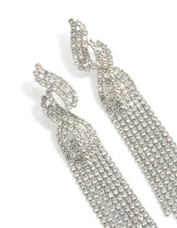 Silver Diamante Open Curve Drop Earrings - link has visual effect only