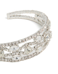 Silver Diamantes Fancy Wrist Cuff - link has visual effect only