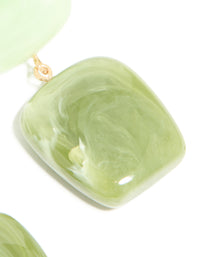 Light & Dark Green Acrylic Double Square Drop Earrings - link has visual effect only