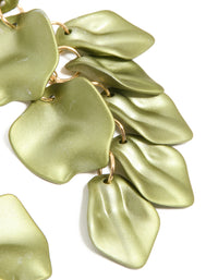 Green Coated Metal Multi Petal Drop Earrings - link has visual effect only