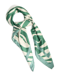 Green & White Boho Lined Fabric Scarf - link has visual effect only