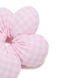 Kids Pink Gingham Fabric Puffy Flower Scrunchie - link has visual effect only