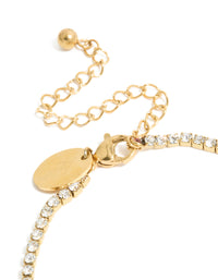Waterproof Gold Plated Stainless Steel Cubic Zirconia Tennis Letter B Bracelet - link has visual effect only