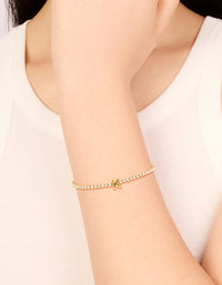 Waterproof Gold Plated Stainless Steel Letter K Tennis Bracelet - link has visual effect only