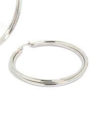 Surgical Steel Crossover Hoop Earrings 40 MM - link has visual effect only