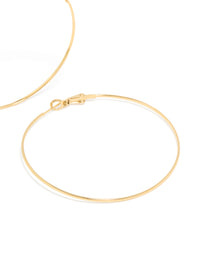 Gold Plated Surgical Steel Fine Hoop Earrings 60 MM - link has visual effect only