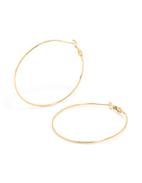 Gold Plated Surgical Steel Fine Hoop Earrings 50 MM - link has visual effect only