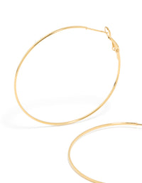 Gold Plated Surgical Steel Fine Hoop Earrings 50 MM - link has visual effect only
