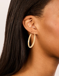 Gold Plated Surgical Steel  Crossover Hoop Earrings 40 MM - link has visual effect only